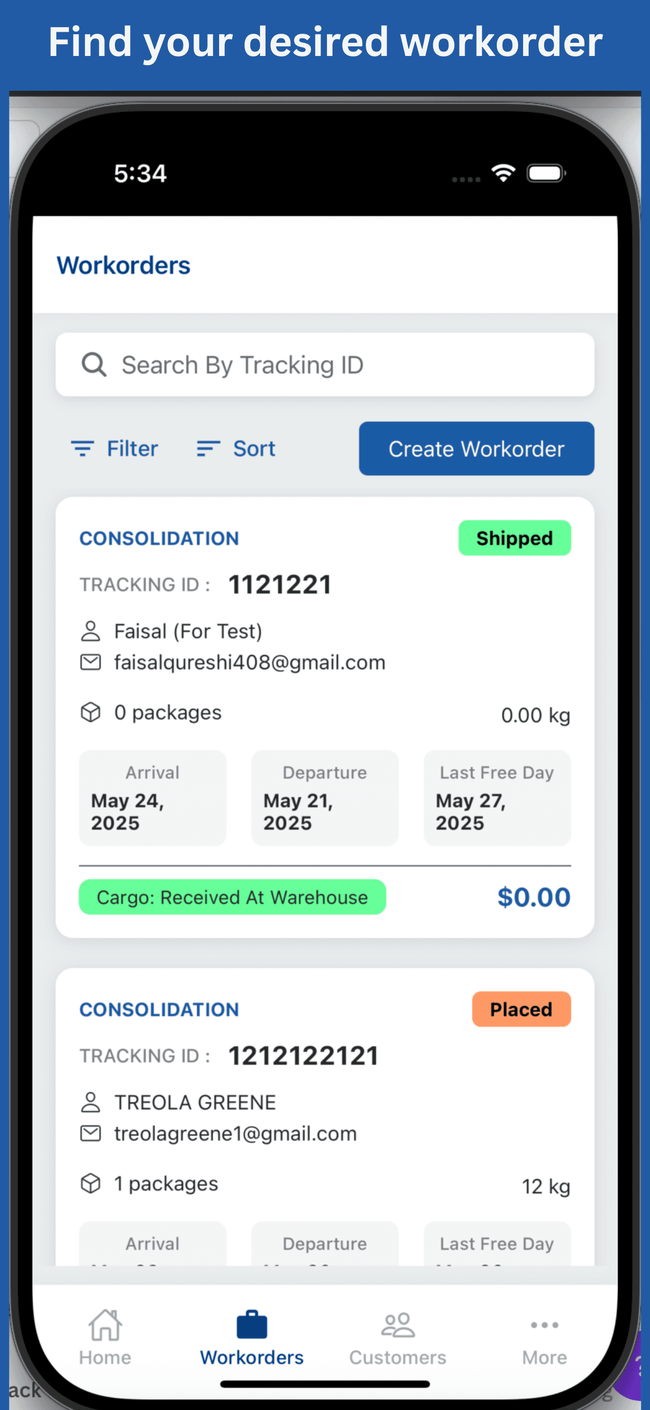 RBM Trading mobile administration interface, screen 2