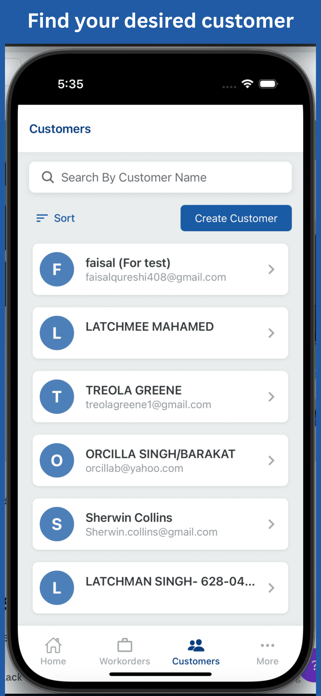 RBM Trading mobile administration interface, screen 3