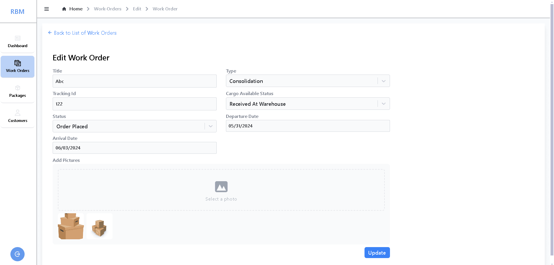 RBM Trading web operations interface, screen 7
