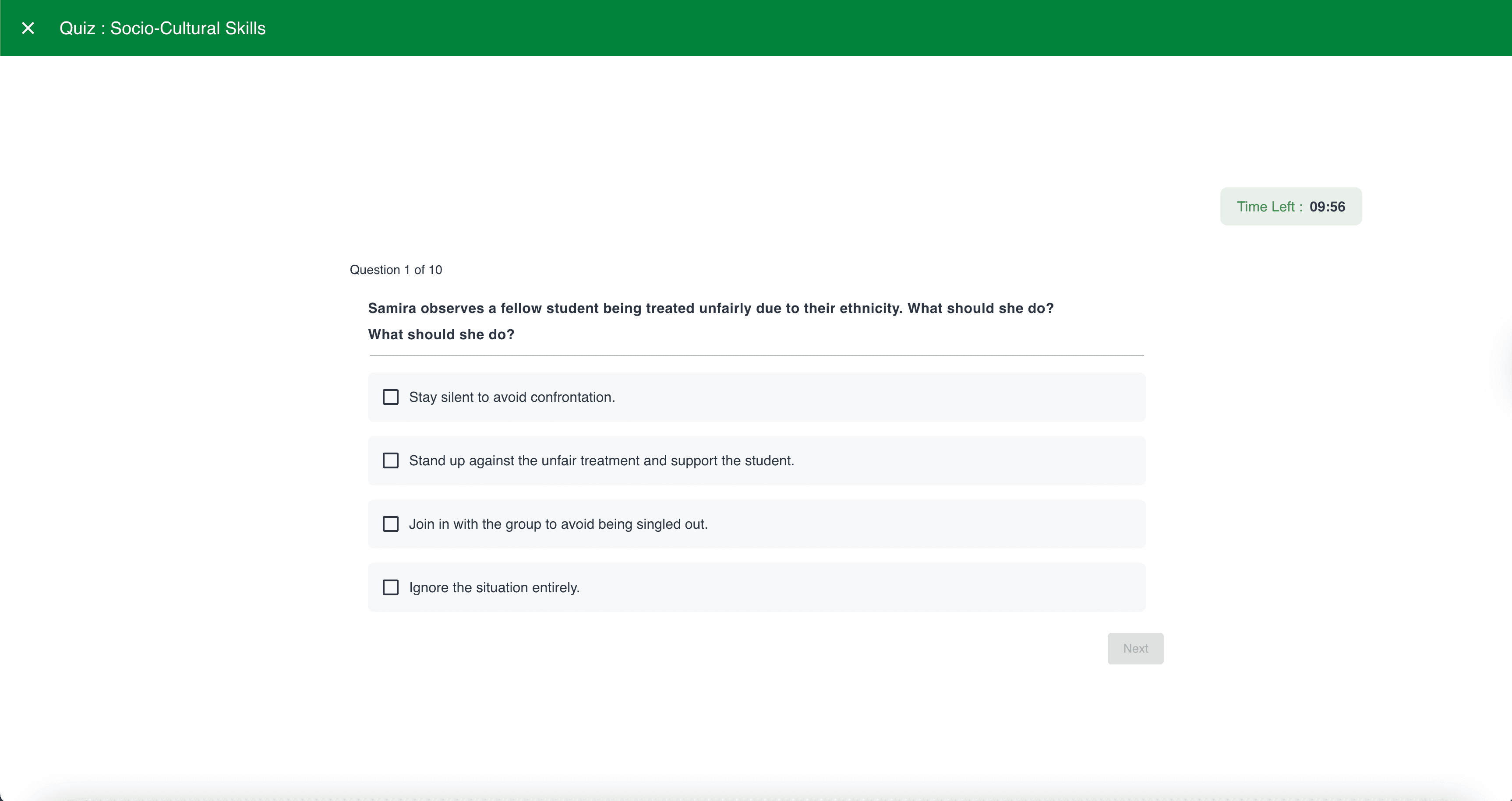 Training Platform web application interface, screen four